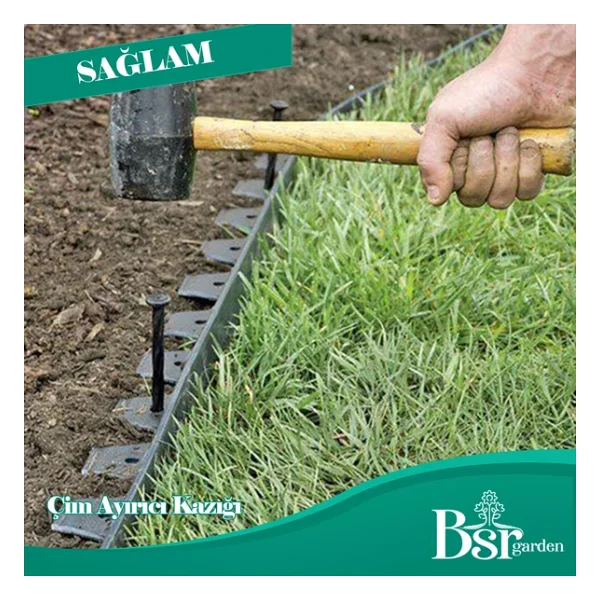 500 Adet Çim Ayırıcı Kazığı 15 Cm Çim Sınırlayıcı Kazığı Plastik Jüt Çivisi Bsr Garden - Görsel 3