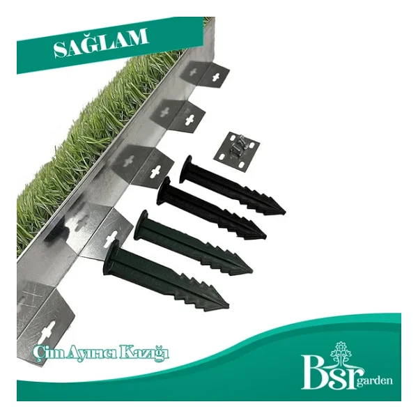 500 Adet Çim Ayırıcı Kazığı 15 Cm Çim Sınırlayıcı Kazığı Plastik Jüt Çivisi Bsr Garden - Görsel 2