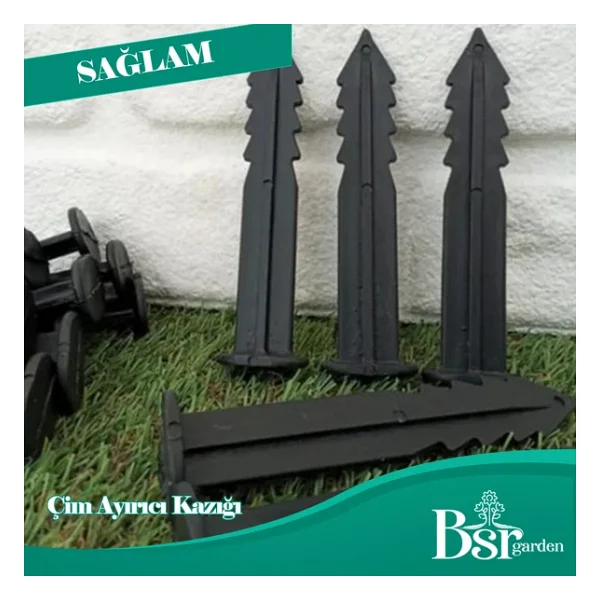 500 Adet Çim Ayırıcı Kazığı 15 Cm Çim Sınırlayıcı Kazığı Plastik Jüt Çivisi Bsr Garden - Görsel 6