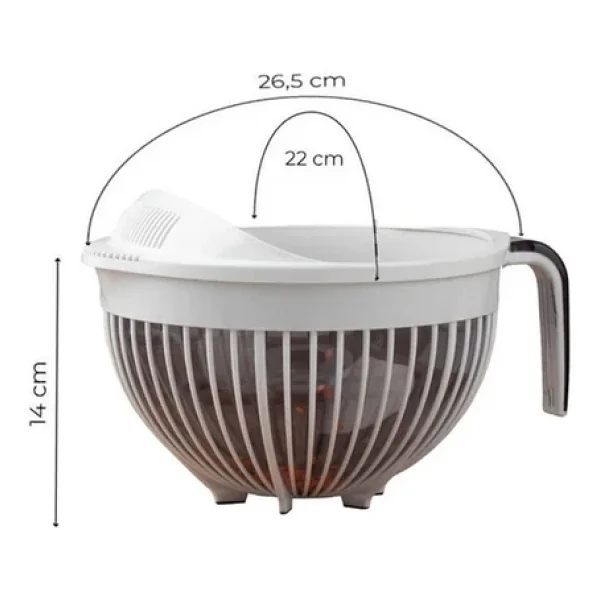 Qlux Ideas Qmix Fildişi 3000 ml 22 cm Pirinç Süzgeci - Görsel 3