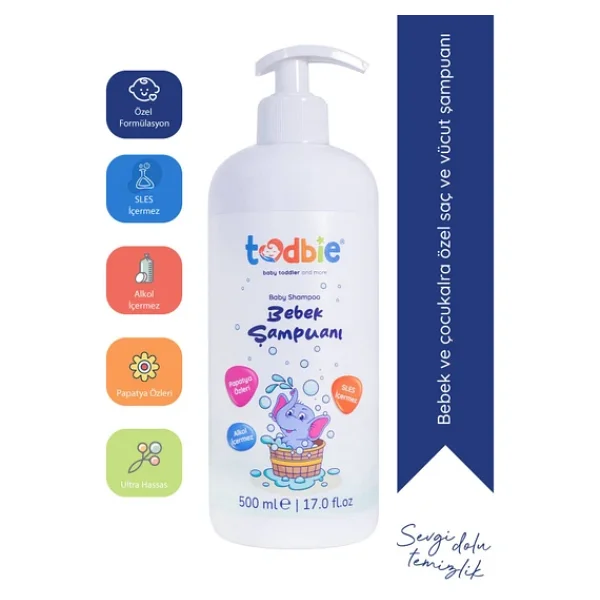 Todbie Papatya Özlü Bebek Şampuanı 500 ml 6 Adet - Görsel 2