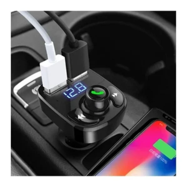Araç Fm Transmitter 5.0 Bluetooth Araç Kiti Usb Mp3 Sd Kart Flash Için Uygun Çakmaklık Girişli - Görsel 3