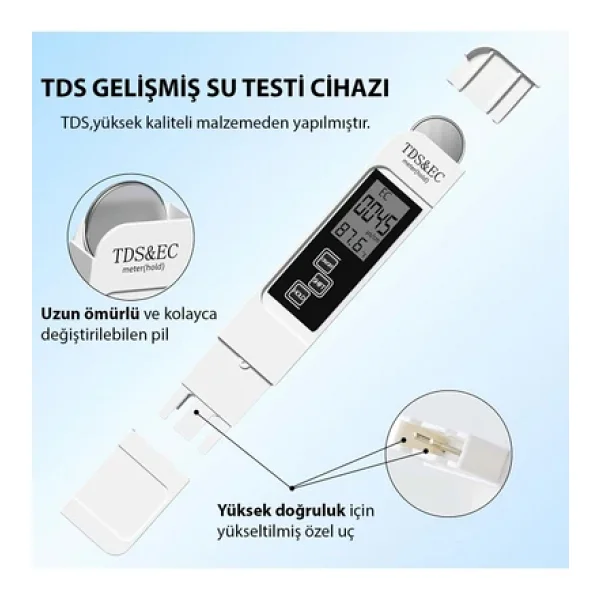 Plentiful 3İn1 Dijital Tds Su Kalitesi Değer Ölçüm Cihazı - Görsel 6