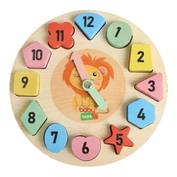 Baby&Toys Montessori Ahşap Puzzle Saat - Görsel 6