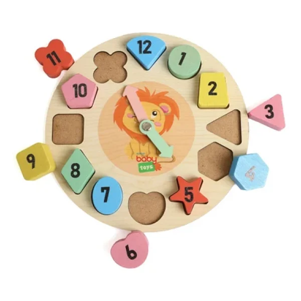 Baby&Toys Montessori Ahşap Puzzle Saat - Görsel 7