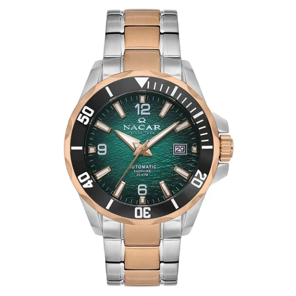 Nacar NC36-291738-ENM Rose Gold-Yeşil Erkek Kol Saati - Görsel 5
