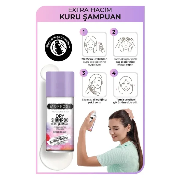 Morfose Ekstra Hacim Kuru Şampuan 90 ml - Seyahat Boy - Görsel 3