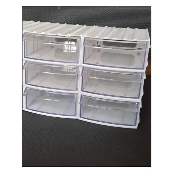 Depolife Şeffaf Çekmeceli Organizer Kutu 6 Kutu Dremel Gravür Boncuk Mücevher Saklama Kutusu düzenleyici Krem - Görsel 6