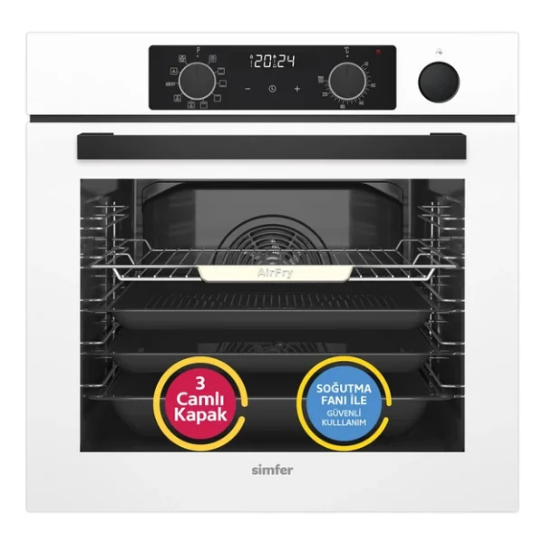 Simfer 8245 Steam Master Beyaz Ankastre Fırın - Görsel 3