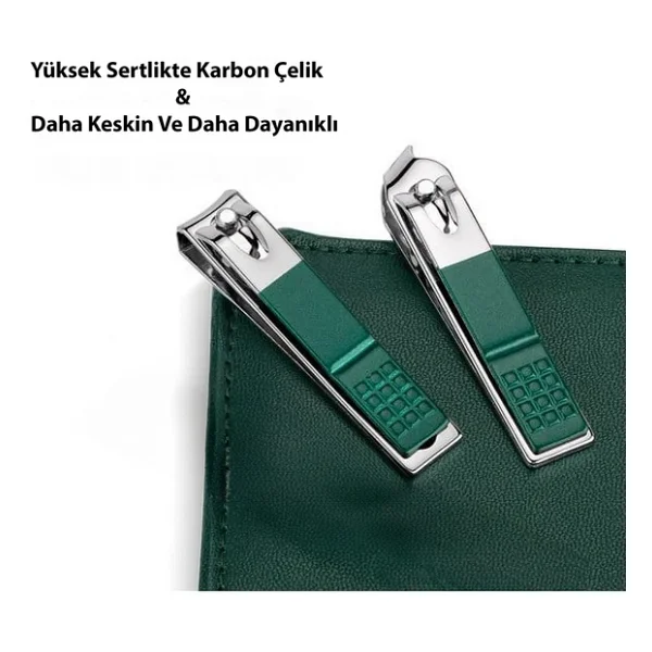 HyMark 6 Parça Deri Çantalı Manikür Pedikür Özel Tırnak Makası Seti - Görsel 5
