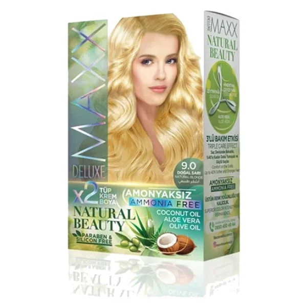 2 Paket Natural Beauty Amonyaksız Saç Boyası 9.0 Doğal Sarı - Görsel 4