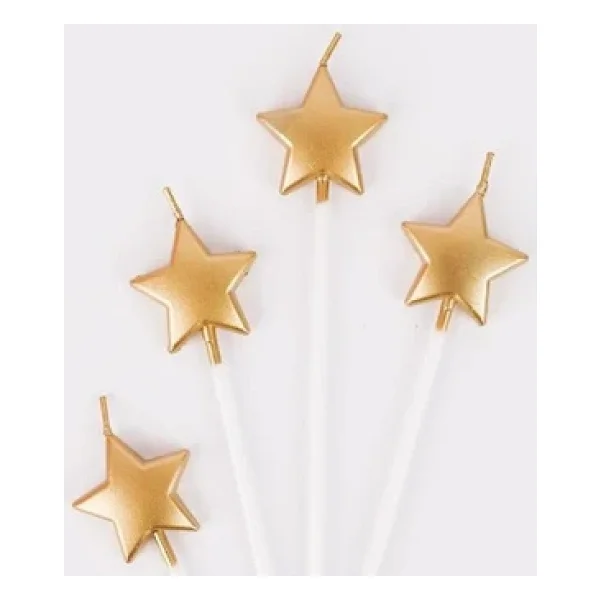 4'lü Yıldız Gold Mum - Görsel 3