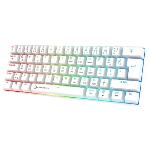 Gamepower Lyra 60M Beyaz RGB TKL Blue Switch Kablolu Mekanik Oyuncu Klavyesi - Görsel 2