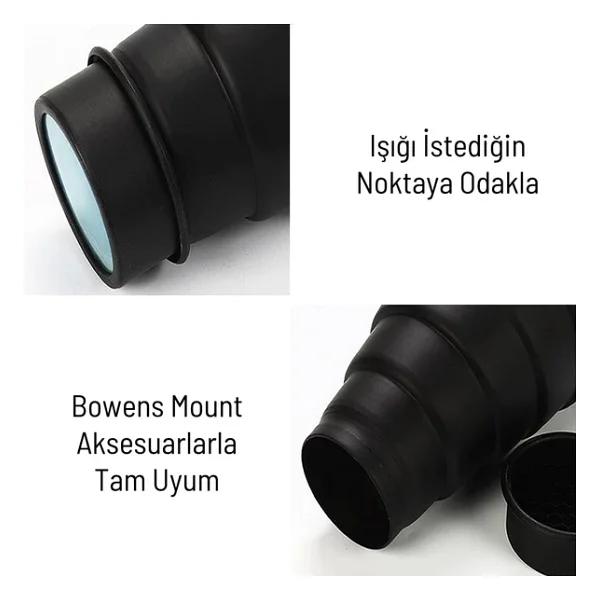 Gdx SN-01 120mm Çaplı Petekli Snoot Bowens Adaptörlü Stüdyo Flaş Aksesuarı - Görsel 4