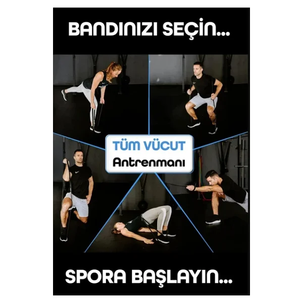 25 KG Siyah Barfiks Direnç Bandı - Sert Gym Kas Geliştirme Pilates Fitness Antrenman Lastiği - Görsel 4