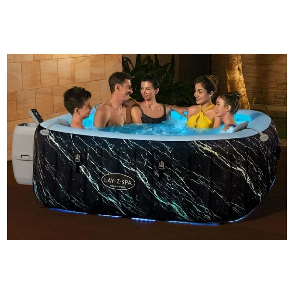 Bestway Lay-z-spa 6001f Hollywood Energy-efficient Luxe AirjetTM Şişme Spa Havuzu, Led Işıklı, 4-6 Kişilik Siyah - Görsel 4