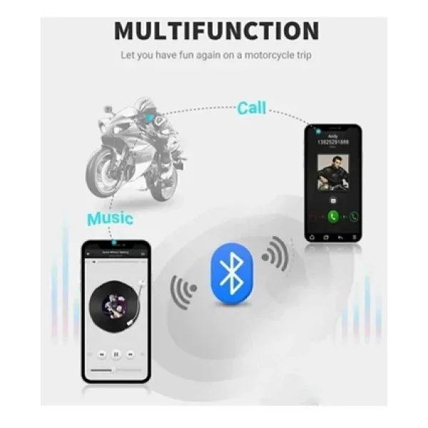 X63 Motosiklet Kask Kulaklık Intercom Işıklı Motorsiklet Interkom 5.3 - Görsel 3