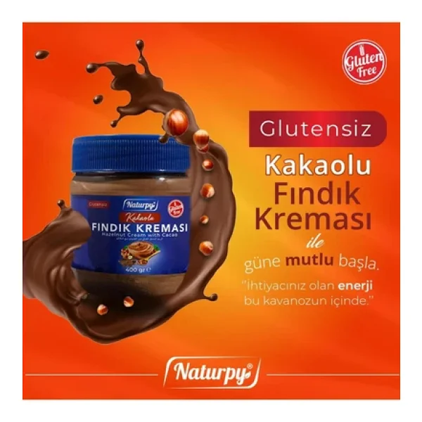 Naturpy Glutensiz Kakaolu Fındık Kreması 400 gr - Görsel 5