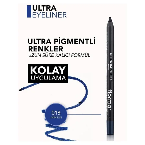 Flormar Koyu Mavi Eyeliner - Ultra Eyeliner 01 8690604547227 - Görsel 5