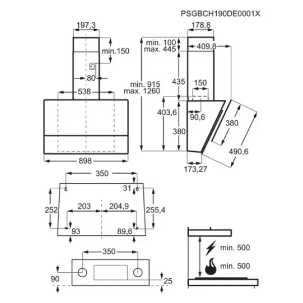Electrolux LFV619K 90 cm Siyah Duvar Tipi Davlumbaz - Görsel 3