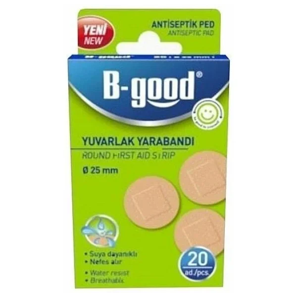 B-Good Suya Dayanıklı 25 mm 20'li Yuvarlak Yara Bandı - Görsel 4
