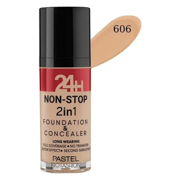 Pastel Profashion 24H Non-Stop 2 in 1 606 Warm 30 ml Fondöten & Kapatıcı - Görsel 7