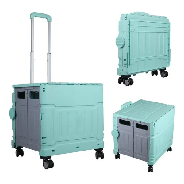 Sunup Sn-26968 Katlanabilir Market Pazar Kamp Tekerlekli Alışveriş Arabası 60Kg Kapasiteli - Görsel 2