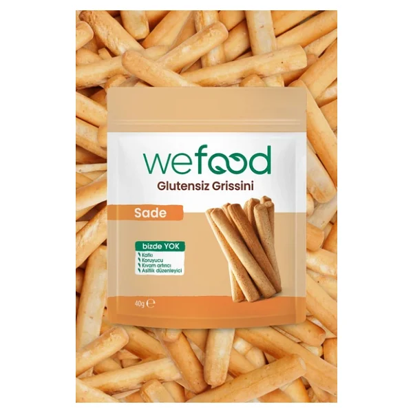 Wefood Glutensiz Grissini Sade 40 g 5'li - Görsel 8