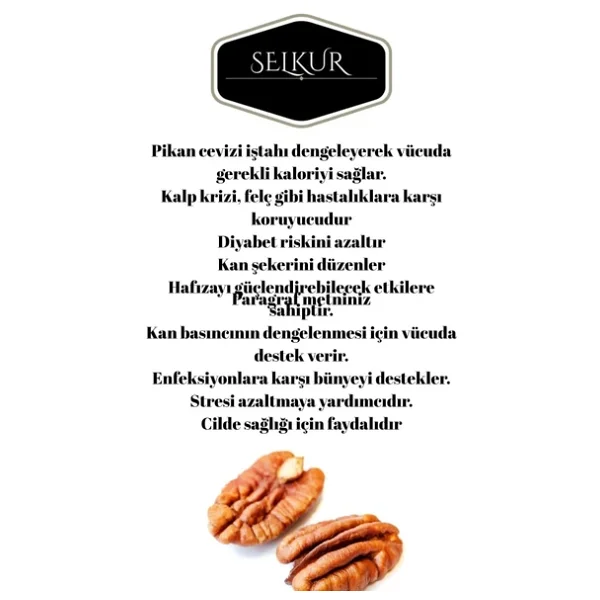 SELKUR Pikan Cevizi 1KG(YENİ MAHSÜL-KABUKSUZ) - Görsel 2