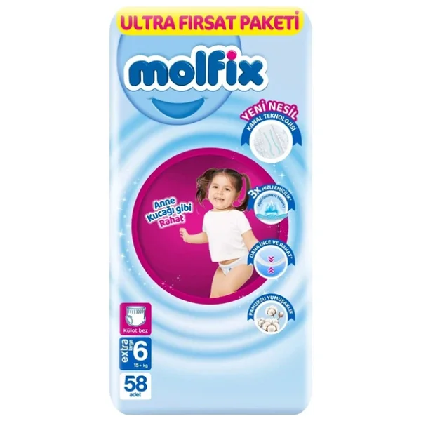 Molfix 6 Numara Extra Large 58'li Külot Bez - Görsel 3