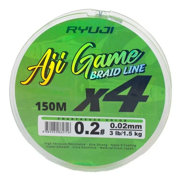 Ryuji Aji Game 4X 150 m 0.02 mm 1.5 kg Chartreuse İp Misina - Görsel 3