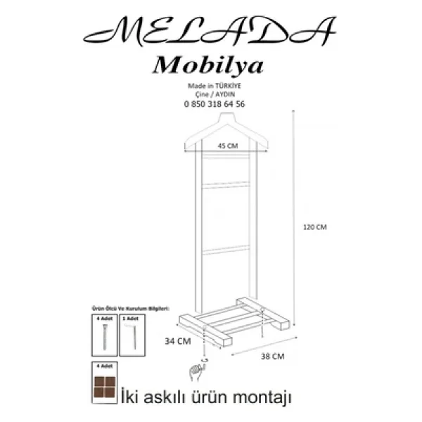 Melada Mobilya Gürgen Tekli Dilsiz Uşak Ham - Görsel 9