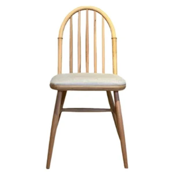 Rustica Döşemeli Classic Natural Ahşap Yemek Sandalyesi - Görsel 3