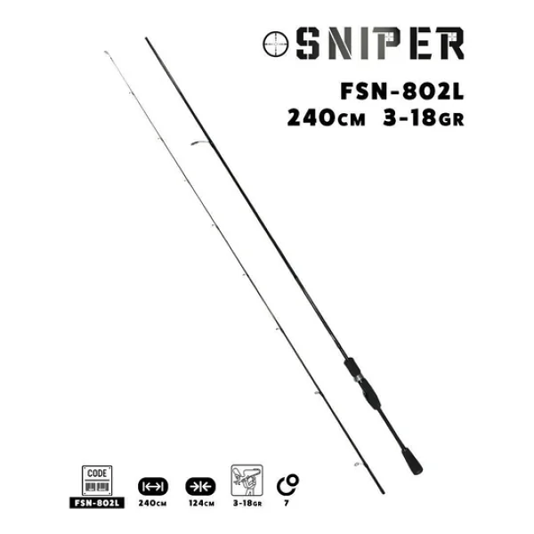 Fujin Sniper 240 cm 3-18 gr 2 Parçalı Spin Kamış - Görsel 5