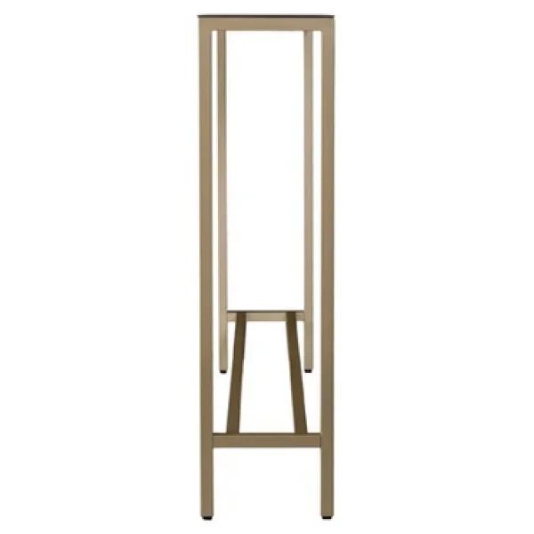 TOLIAHOME Modern Gold Renk Metal İskeletli Temper Camlı Raflı Dresuar Konsol - Görsel 5
