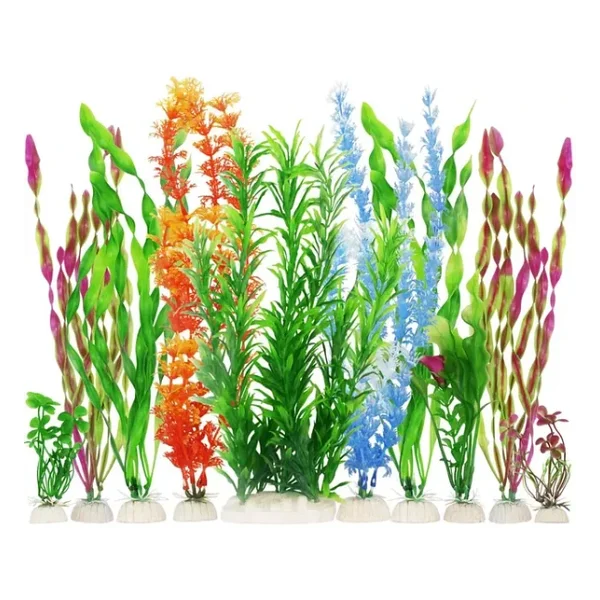 Akvaryum Dekor Plastik Bitki Karışık Renkli 35-50cm 1 Adet - Görsel 3