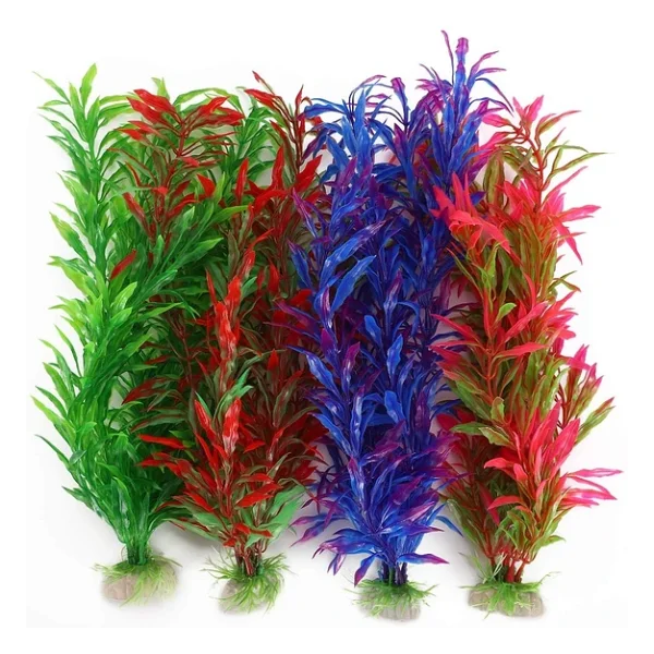 Akvaryum Dekor Plastik Bitki Karışık Renkli 35-50cm 1 Adet - Görsel 2