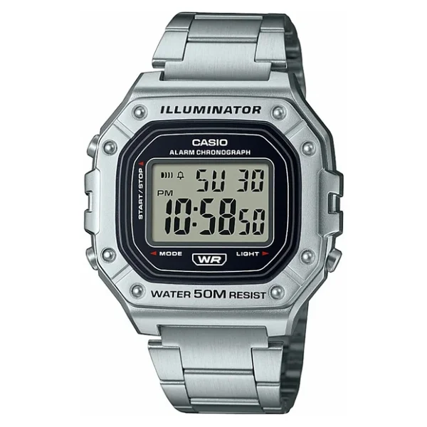 Casio Standart W-218HD-1AVDF Çelik Kordon Siyah Erkek Kol Saati - Görsel 8
