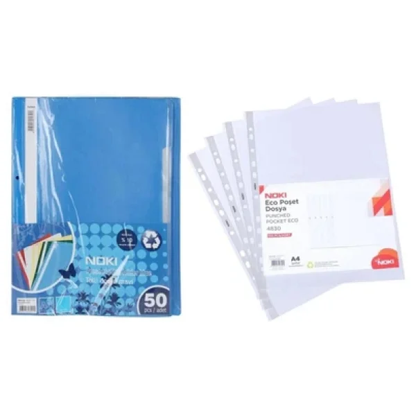 Noki Eco Telli Dosya Mavi 50 Li + Eco Poşet Dosya 100 Lü - Görsel 5