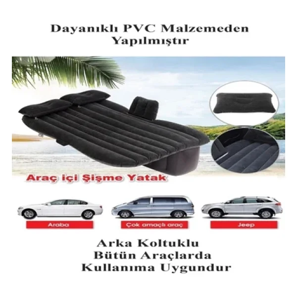 CARUB Araç İçi 12V Şişme Yatak Pompa + Yastık Seti - Görsel 7