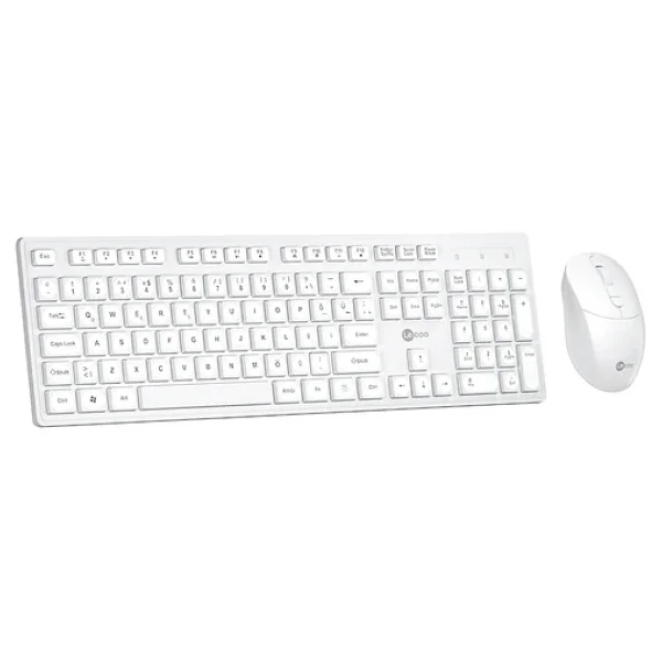 Lenovo Lecoo KW201 Beyaz Kablosuz Klavye Mouse Seti - Görsel 4