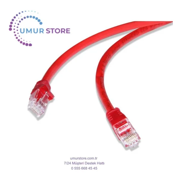 Flaxes FNK-605K UTP 5 m Kırmızı CAT6 Patch Kablo - Görsel 5