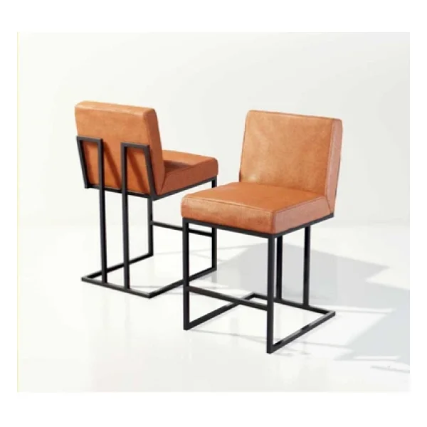 Hitit Dekorasyon Frame Siyah Metal Sandalye Deri - Görsel 3