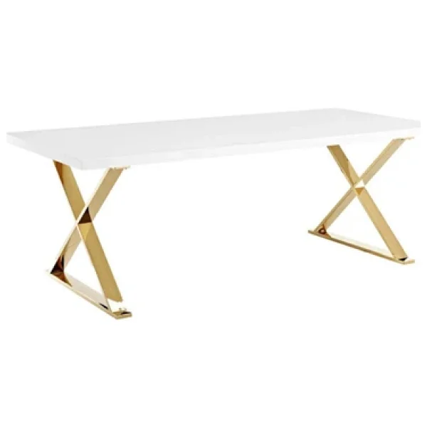 Hitit Dekorasyon Shine Gold Metal Yemek Masası - Görsel 3