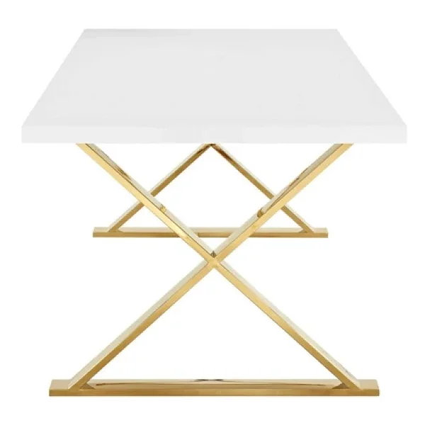 Hitit Dekorasyon Shine Gold Metal Yemek Masası - Görsel 5