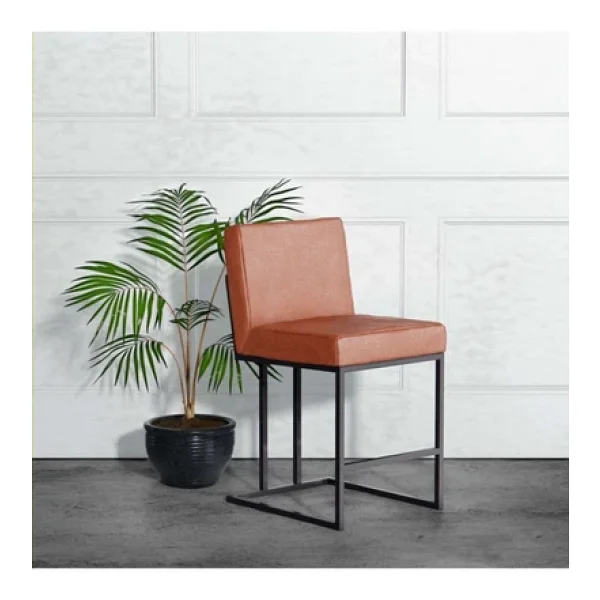 Hitit Dekorasyon Frame Siyah Metal Sandalye Deri - Görsel 2