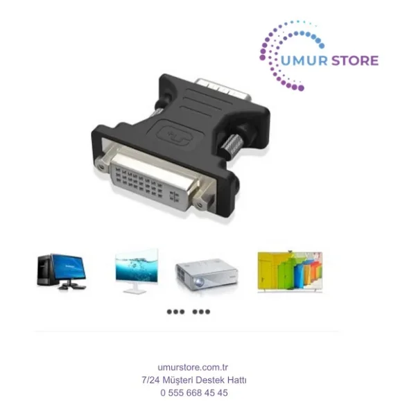 Vga Dvi Çevirici Vga Erkek Dvi Dişi 15 Pin Vga Erkek 24+5 Dişi Dvi Çevirici - Görsel 2