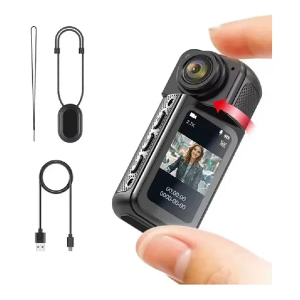 S70 Mıknatıslı Yaka Kamerası Hd Kalite, 30 Fps, Kolay Bağlantı, Boyun Askısı 2.7k - Siyah - Görsel 9