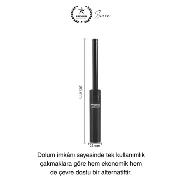 Premium 18 cm Basmalı Uzun Mutfak Çakmağı Gazlı Doldurulabilir Mum Mangal Kamp İçin Normal Alev - Görsel 3