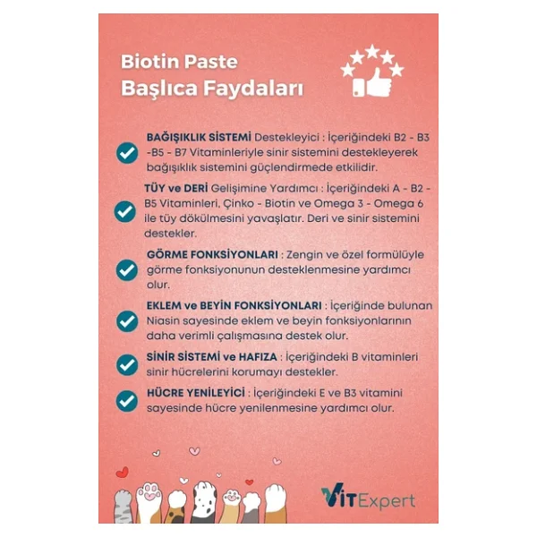 Vitexpert Biotin 100 gr Malt Kedi Macunu - Görsel 5